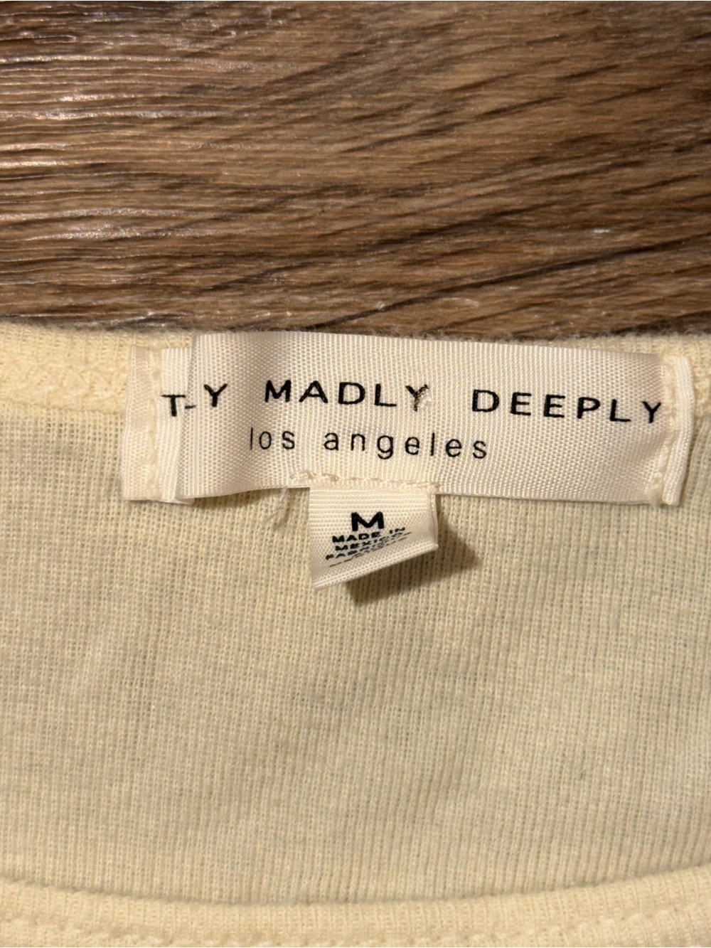 Truly Madly Deeply Cream Long-Sleeve Crop Top with Angel Graphic - Picture 3 of 3